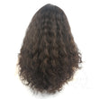 Mongolian virgin natural black curly human hair wig