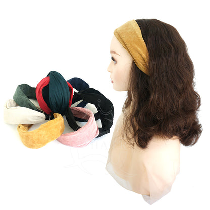 wide edge cloth corduroy sweet pressed hair women's hair clip