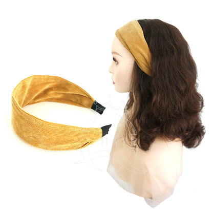 wide edge cloth corduroy sweet pressed hair women's hair clip