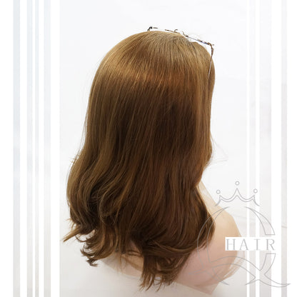 XA 18 inch European hair machine made light brown balayage wig for lady