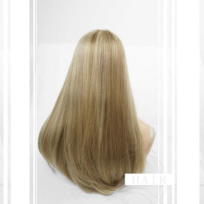 XA24” Inches light brown color virgin human hair top Lace wig