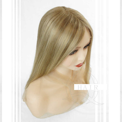 XA24” Inches light brown color virgin human hair top Lace wig