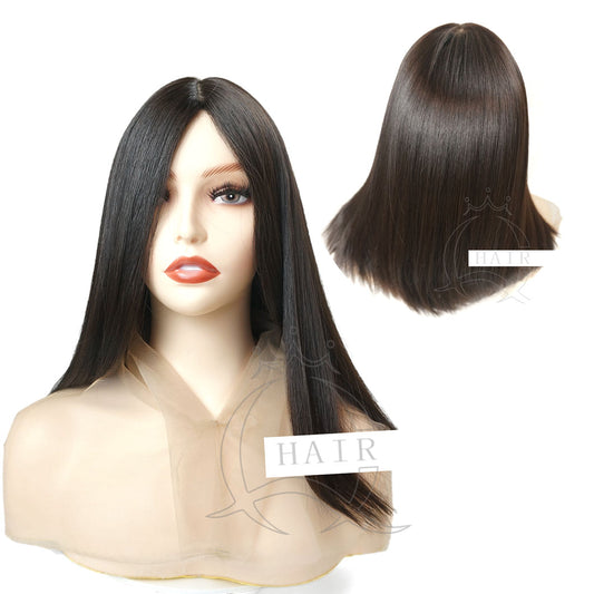 A 18inchs Natural human hair silk top Wigs for fast shipping