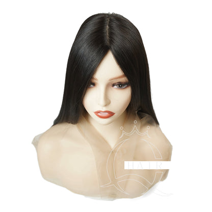 A 18inchs Natural human hair silk top Wigs for fast shipping