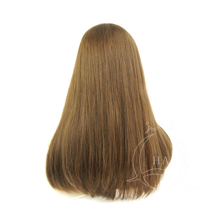 XA 22inch Light Brown Virgin human hair made headcovers perruque for Jewish women