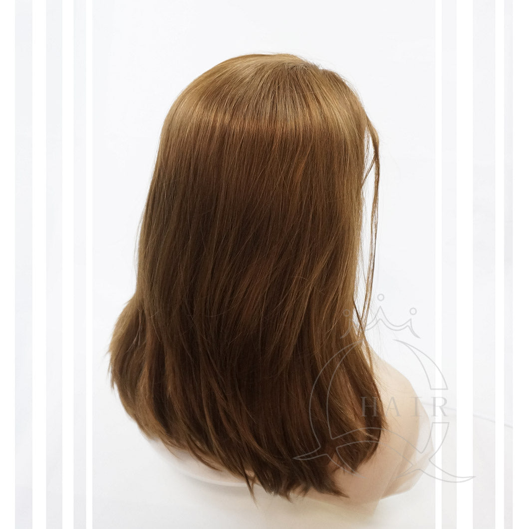 European Remy hair wig light brown hair band fall 3/4 wig