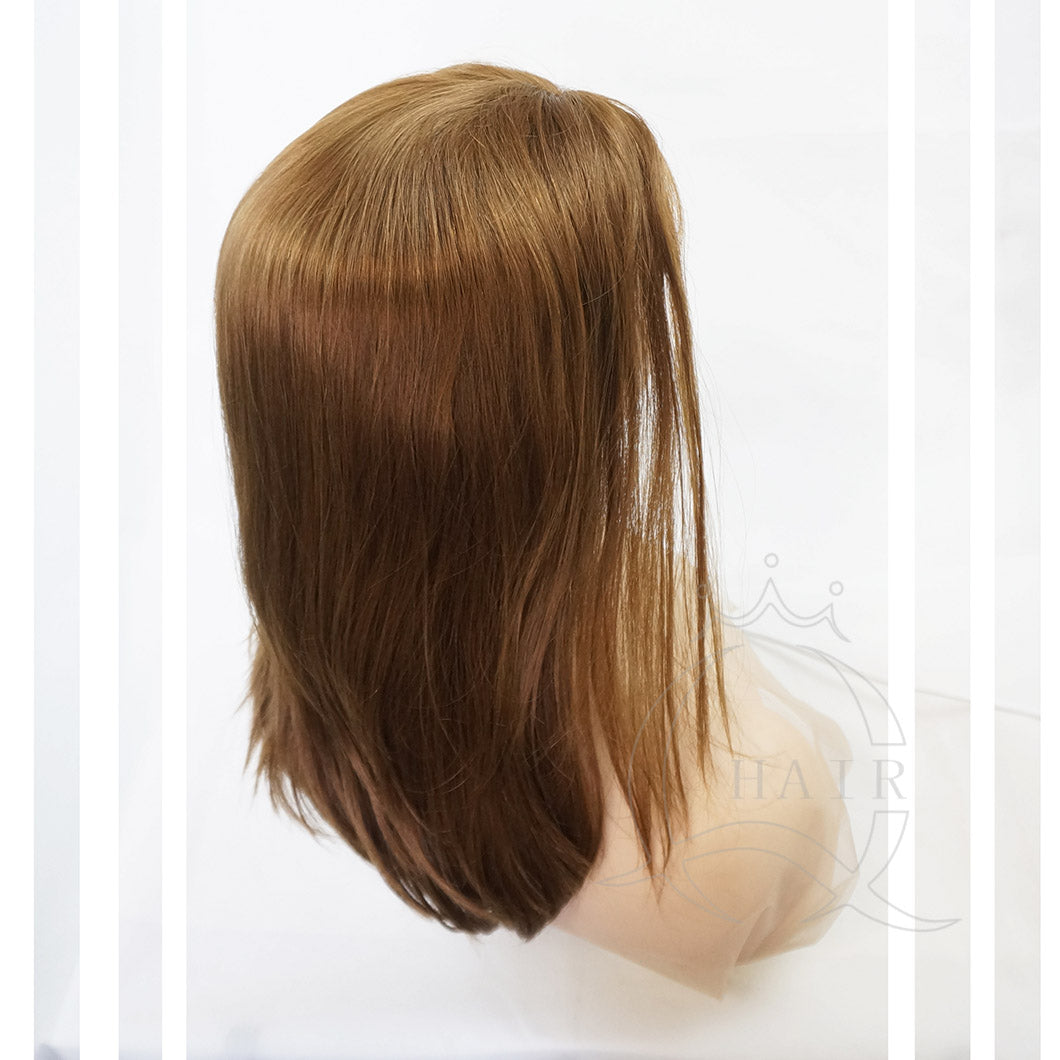 European Remy hair wig light brown hair band fall 3/4 wig