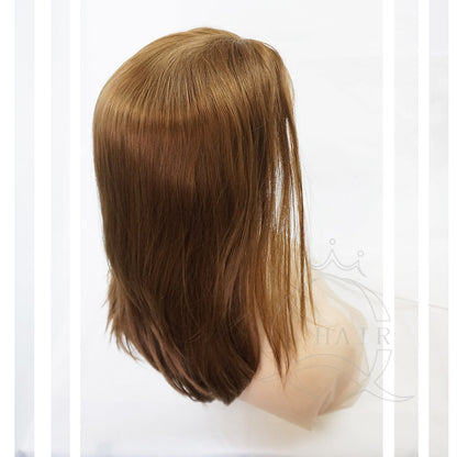 European Remy hair wig light brown hair band fall 3/4 wig