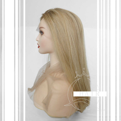 XA24” Inches Brazilian virgin human hair made invisibile lace top wig